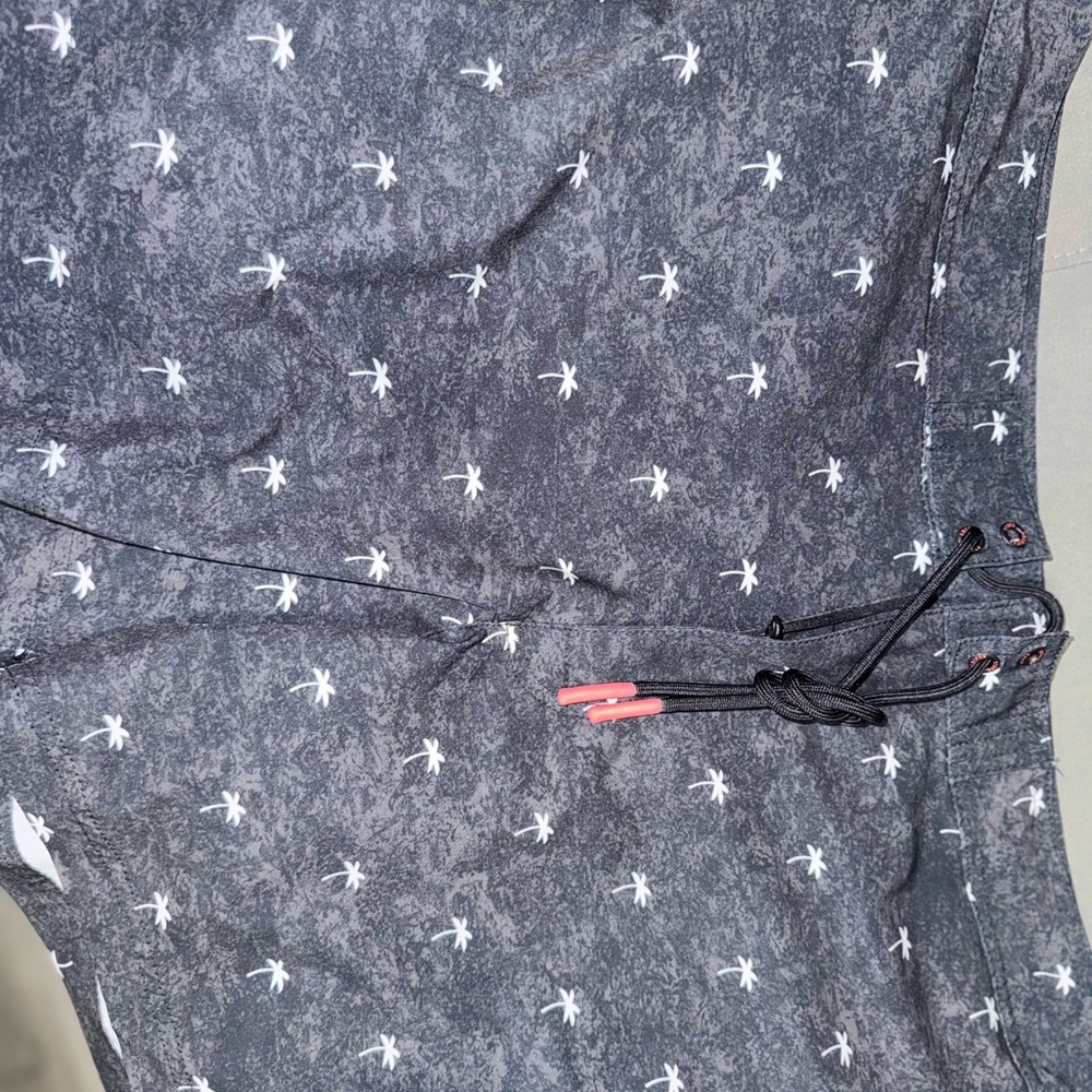 American Eagle Outfitters Black and Gray Palm Print Shorts